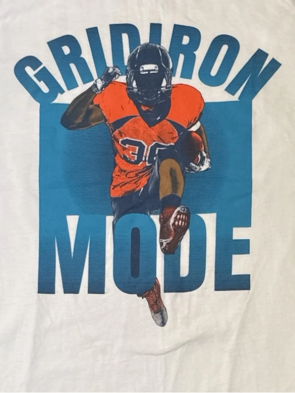 The Children’s Place Boys White Cotton Tee Football Gridiron Mode Graphic Size L
